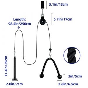 Autsport LAT and Lift Pulley System Gym, LAT Pull Down Cable Machine with Accessories,Suitable for Triceps Pull Down, Biceps Curl, Back, Forearm and Shoulder Exercise, Home Gym Workout Equipment