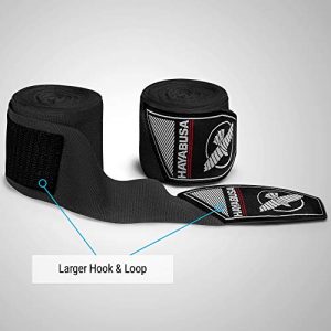 Hayabusa Boxing Hand Wraps Perfect Stretch 4.0 for Men & Women - Black, 180 inches