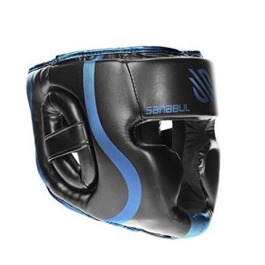 Sanabul Essential Professional Boxing MMA Kickboxing Head Gear (Blue, L/XL)