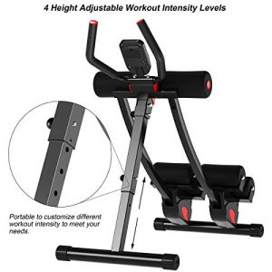 KESHWELL Ab Machine, Core Abs Workout Equipment for Home Gym, Waist Trainer for Women & Men,Height Adjustable Strength Training Abdominal Cruncher, Foldable Core Abs Exercise Trainer with LCD Display