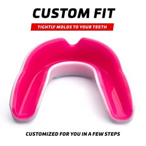 Legenda Sports Mouth Guard for Kids w/ Case, Professional Youth Mouthguard for Boxing, MMA, Karate, Flag Football, Martial Arts, Rugby, Lacrosse and Other High Contact Sports (White / Pink)