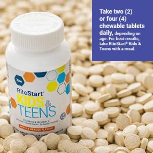 4Life RiteStart Kids & Teens - Apple and Orange Flavors - 22 Essential Vitamins and Minerals - Ages 2 and Up - Immune System Support with 4Life Transfer Factor - Brain Support - 120 Chewable Tablets