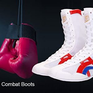 SAMEVE Combat Boots Boxing Shoes for Men Men's Wrestling Shoes AS518 WT 42 White