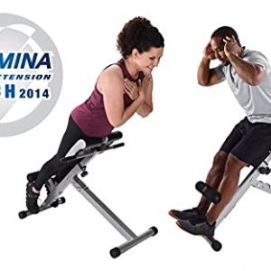 Stamina Hyperextension Bench - Smart Workout App, No Subscription Required - Adjustable and Foldable for Abs and Lower Back