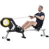 Foldable Rowing Machine Rower, Magnetic Row Machine Folding Exercise Rower with Aluminum Rail, LCD Monitor, 8 Level Adjustable Resistance, Comfortable Seat Cushion (New, Black & Yellow)