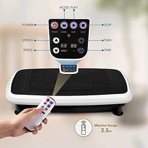 Vibration Plate Ultra Slim Fitness Platform for at Home with Fitness Bands & Remote Control Fitness Vibration Device for Full-Body Training Vibration Trainer 20 Levels correspond to 99 Levels 120kg