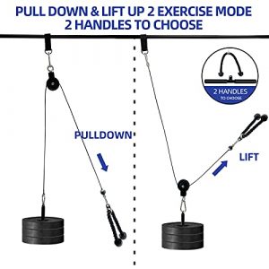 Autsport LAT and Lift Pulley System Gym, LAT Pull Down Cable Machine with Accessories,Suitable for Triceps Pull Down, Biceps Curl, Back, Forearm and Shoulder Exercise, Home Gym Workout Equipment