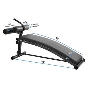 FF Finer Form Sit Up Bench with Reverse Crunch Handle for Ab Bench Exercises - Abdominal Exercise Equipment with 3 Adjustable Height Settings (Black)