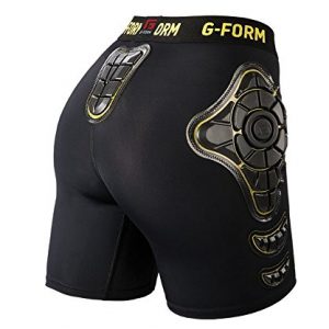 G-Form Women's Pro-X Padded Compression Shorts, Black/Yellow, X-Large