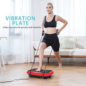 VIVOHOME 120 Levels Vibration Plate Exercise Machine with Bluetooth, Remote Control, Resistance Bands Vibrating Platform Workout for Whole Body Weight Loss Toning Home Office