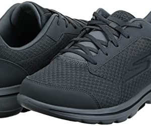 Skechers mens Gowalk 5 Qualify - Athletic Mesh Lace Up Performance Walking Shoe Sneaker, Charcoal/Black, 10.5 US