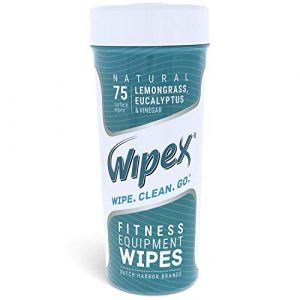 Wipex Natural Wipes for Fitness in Lemongrass & Eucalyptus, Gyms, Yoga, Peloton Cycles, Treadmills and Home, 75 Wipes per Canister