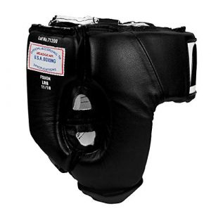 Fighting Sports USA Boxing Competition Headgear (Open Face), Black, Medium