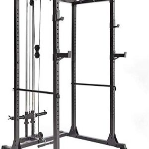 AMGYM Power Cage 1200LB Capacity with LAT Pulldown Power Rack Home Gym Equipment
