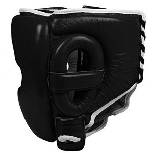 Title Boxing Leather Sparring Headgear, Black, Regular