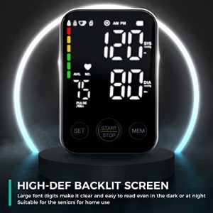 DOUHAO Blood Pressure Monitor Automatic Upper Arm BP Cuff Machine with LED Backlight Display Accurate Digital BP Meter with 2 Users 240 Sets Memory Irregular Heartbeat Detector