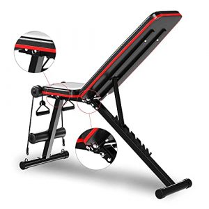 Adjustable Weight Bench, Feikuqi Durable Workout Bench fits Full Body Exercise, Folding Strength Training Benches for Home Gym Incline and Decline Bench Press