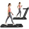 Goplus 2 in 1 Folding Treadmill, 2.25HP Superfit Under Desk Electric Treadmill, Installation-Free with Blue Tooth Speaker, Remote Control, APP Control and LED Display, Walking Jogging for Home Office