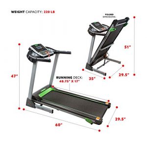 Fitness Avenue Treadmill with Manual Incline and Bluetooth Speakers by Sunny Health & Fitness, Black (FA-7967)