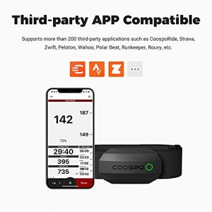 CooSpo Heart Rate Monitor,Bluetooth ANT+ Chest Strap Heart Monitor,HRM Dual HR Monitor Sensor Compatible with IP67, Peloton,Zwift,DDP Yoga,Strava,Wahoo Fitness,Polar Beat for iOS & Android