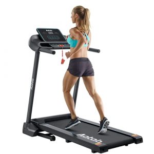SKOK Treadmills for Home Gym, 2.5HP Folding Treadmills for Running and Walking Jogging Exercise with 12 Preset Programs, Motorized Treadmills Running Machine with LED Monitor,300 LBS Weight Capacity