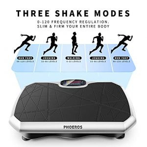 PHOEROS Vibration Plate Exercise Machine - Whole Body Power Shake Vibration Platform w/Loop Bands- Home Fitness Training Gym Workout Equipment for Weight Loss,Shaping,Toning & Wellness, 120 Levels