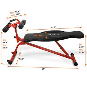 STOZM Adjustable Sit Up Bench / Weight Bench, Workout Station with Large Backrest for Full-Body Workout & Strength Training - Support up to 330lbs (Red), H10H