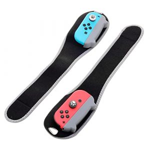 Switch Wrist Strap, Switch Arm Band for Just Dance 2021 Switch Boxing Game with 2 Switch Thumb Grip Caps - Gray