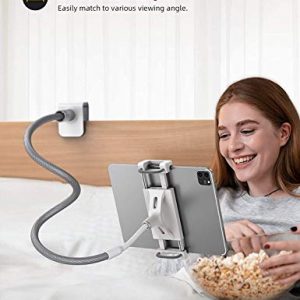 Gooseneck Tablet Holder, Lamicall Tablet Stand: Flexible Arm Clip Tablet Mount Compatible with iPad Mini Pro Air, Switch, Galaxy Tabs, More 4.7-10.5
