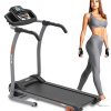 Hurtle Electric Folding Treadmill Exercise Machine - Smart Compact Digital Fitness Treadmill Workout Trainer w/Bluetooth App Sync, Manual Incline Adjustment, for Walking, Running, Gym HURTRD18