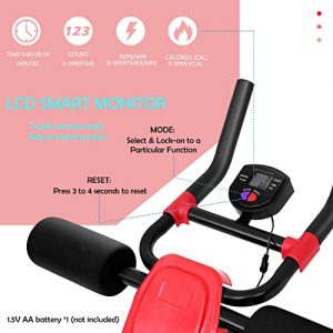 SPORFIT Ab Machine Ab Workout Equipment,Foldable Core & Abdominal Trainer,4 Adjustable Levels Abs Exercise Machine w/LCD Display,Portable Waist Trainer Core Toner