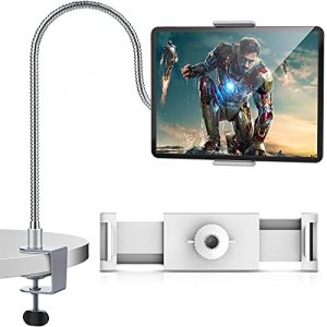 AboveTEK Heavy Duty Aluminum iPad Holder, Gooseneck Tablet Holder, Phone Holder for Bed Office Kitchen, Fits for 4.5