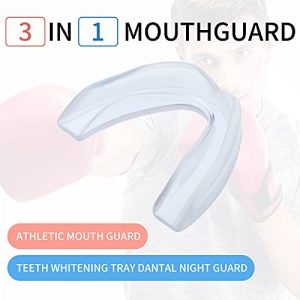 5 Pieces Sports Mouth Guards Adults and Junior Mouth Guard Sports Mouthguard Athletic Mouth Gum Guards for Boxing Basketball Football Hockey Karate Basketball Lacrosse (Green, Blue, White, Black, Red)