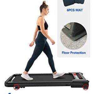 FYC High Density Exercise Equipment Mat Set 4, EVA Exercise Equipment Mat for Exercise Machine, Treadmill, Stationary Bike, Rowing Machine, Elliptical, Barbell Set, Home Gym Floor Protection Noise-Absorption Anti-Slip Space Saving, 3.9*3.9*0.27 inch