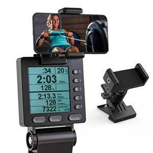 Tiga Adjustable Phone Holder for Concept 2 Rowing Machine, Rotatable and Stable Phone Mount Compatible with PM 2/3/4/5 Monitors of RowErgs, SkiErg and BikeErg (Concept 2 Rower) - Black