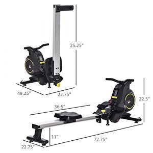 Soozier Magnetic Rowing Machine Adjustable Resistance Rower with LCD Digital Monitor Fully Body Health & Fitness for Home Use