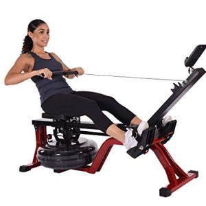 Stamina X Water Rower - Smart Workout App, No Subscription Required - Rowing Machine for Home w/Foldable Frame, Device Holder