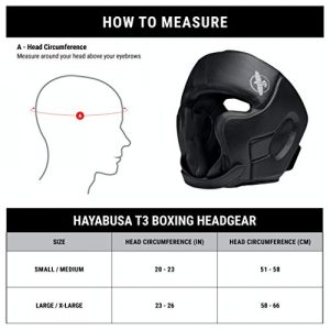 Hayabusa T3 Boxing Headgear Adjustable - Black, Large