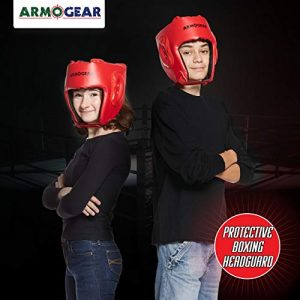 ArmoGear Boxing Helmet | Adjustable Cushioned Boxing Helmet | Boxing Headgear for Kids & Teens | Made for use with Boxing Battle | 2 Pack Ages 8+