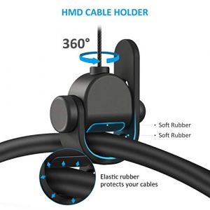 [Pro Version] KIWI design VR Cable Management, 6 Packs VR Pulley System fits Quest/Rift S/Valve Index/HTC Vive/Vive Pro/HP Reverb G2/PSVR VR Accessories, Compatible with Quest 2 Link Cable(Black)