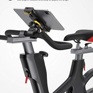 Lamicall Tablet Holder Mount for Peloton - Indoor Bike Gym Treadmill Spin Tablet Stand for Microphone Stand, Stationary Exercise Bicycle Tablet Clamp Like iPad Pro 11/ Air/ Mini and 4.7-12.9" Tablet
