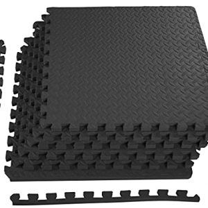 BalanceFrom Puzzle Exercise Mat with EVA Foam Interlocking Tiles (Black)