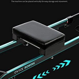 OVICX Magnetic Rowing Machine for Home Use Foldable Indoor Rower Exercise Equipment for Whole Body Workout with Double Track Green Black