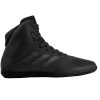 adidas Men's Mat Wizard 4 Wrestling Shoe, Carbon/Metallic/Black, 10