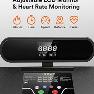 UREVO Treadmills for Home, Max 3.0 HP Folding Treadmills for Running and Walking Jogging Exercise with 12 Preset Programs, Tracking Pulse, Calories - 2021 Updated Version