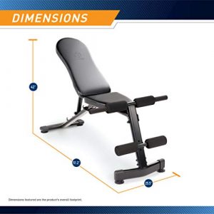 Marcy Multi-Purpose Adjustable Workout Utility Weight Bench for Full Body Upright, Incline, Decline, and Flat Exercise SB-228 , 42.00 x 26.00 x 48.00 inches