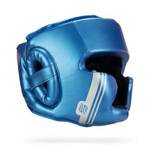 Sanabul Core Series Boxing MMA Kickboxing Head Gear (Blue/Silver, L/XL)