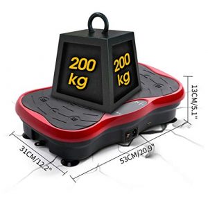 Debonla Full Body Vibration Platform Exercise Machines,Fit Massage Vibration Platform Machine w/Remote&Bands for Body Workout Weight Loss&Toning Max 330lbs (Red)