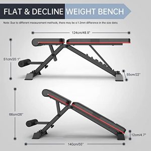 PASYOU Adjustable Weight Bench Press (9x4x3 Positions), Foldable Workout Bench, 700 Pounds Load Flat Incline Decline Strength Training Benches, Sit Up Exercise Equipment