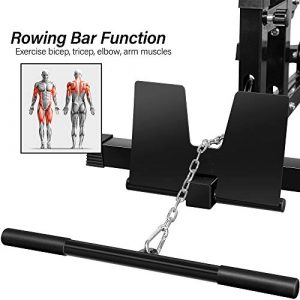 Merax LAT Pulldown and Low Row Cable Machine for Home Gym Fitness Training (Black)